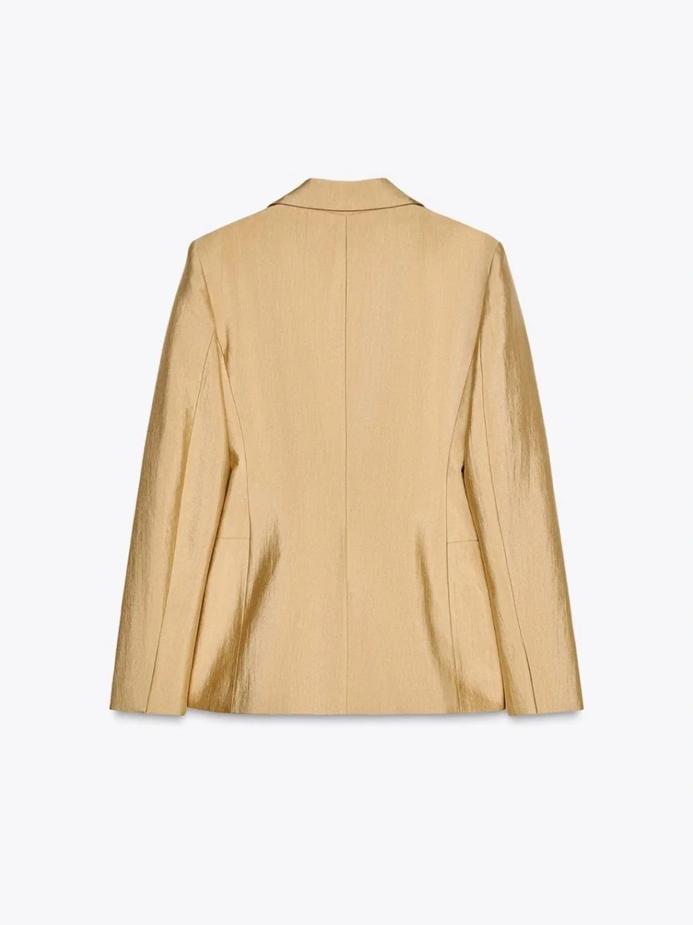 Zara NWT 2 piece SET ZW collection Gold cinch waist structured blazer & pants